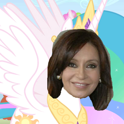 Size: 680x680 | Tagged: safe, princess celestia, alicorn, pony, argentina, cristina fernandez de kirchner, female, president