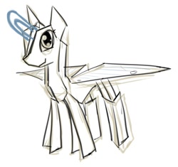 Size: 641x603 | Tagged: safe, artist:moronsonofboron, original species, plane pony, pony, paper, paperclip, plane, ponified