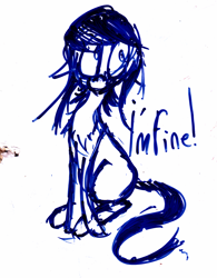 Size: 2931x3755 | Tagged: safe, artist:le chat tombe de la fenêtre, oc, oc only, oc:thingpone, monochrome, solo, traditional art, whiteboard