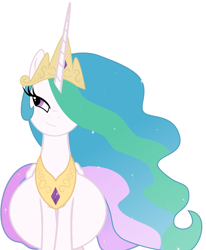 Size: 726x881 | Tagged: safe, princess celestia, alicorn, pony, preglestia, pregnant, pregnant edit, smug