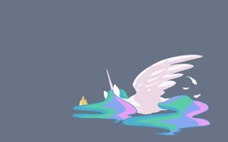 Size: 1440x900 | Tagged: safe, artist:carnifex, princess celestia, alicorn, pony, solo, tired, wallpaper