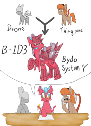 Size: 1208x1666 | Tagged: safe, artist:fameng, oc, oc only, oc:thingpone, original species, plane pony, pony, b-1d3 bydo system γ, b-1da, plane, predator drone, r-type, sweating towel guy, tentacles, xk-class end-of-the-world scenario