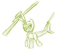 Size: 836x686 | Tagged: safe, artist:jessy, oc, oc only, original species, plane pony, pony, helicopter, plane, solo