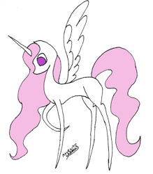 Size: 900x1027 | Tagged: safe, artist:toppops, princess celestia, alicorn, pony, female, horn, mare, pointy ponies, solo