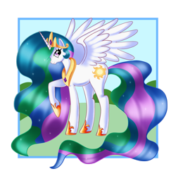 Size: 2800x2800 | Tagged: safe, artist:kadkookie, princess celestia, alicorn, pony, crown, female, horn, mare, solo