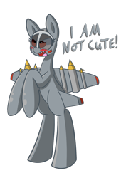 Size: 1280x1810 | Tagged: safe, artist:scramjet747, original species, plane pony, pony, a-10 thunderbolt ii, angry, bipedal, blushing, i'm not cute, plane, solo, style emulation, tsundere