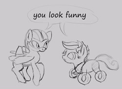 Size: 2874x2089 | Tagged: safe, artist:owlvortex, oc, oc only, oc:pylon, original species, plane pony, pony, monochrome, plane, wheelpone