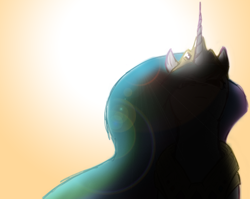 Size: 748x596 | Tagged: safe, artist:captainhoers, princess celestia, alicorn, pony, backlighting, badass, solo