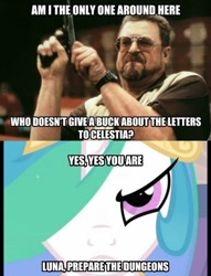 Size: 450x588 | Tagged: safe, princess celestia, alicorn, pony, female, meme, the big lebowski, walter sobchak