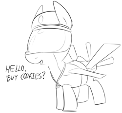 Size: 509x474 | Tagged: safe, artist:dotkwa, oc, oc only, original species, plane pony, pony, cute, filly, filly guides, monochrome, necklace, plane, predator drone, solo