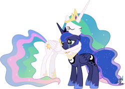 Size: 11310x8070 | Tagged: safe, artist:90sigma, princess celestia, princess luna, alicorn, pony, absurd resolution, comforting, comforting hug, crying, heartwarming, hug, sad, simple background, transparent background