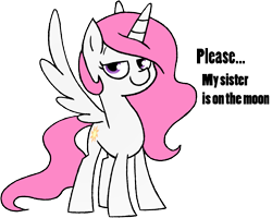 Size: 1439x1153 | Tagged: safe, princess celestia, alicorn, pony, filly, pink-mane celestia, solo, trollestia, younger