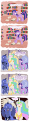 Size: 1024x4267 | Tagged: safe, artist:citron--vert, princess celestia, princess luna, twilight sparkle, alicorn, pony, comic, foucault's pendulum, the moon and the pendulum