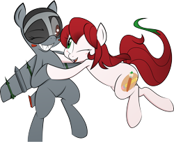 Size: 4955x4045 | Tagged: safe, artist:jessy, artist:plone, oc, oc only, oc:blitz, oc:palette swap, original species, plane pony, pony, a-10 thunderbolt ii, absurd resolution, bipedal, hug, plane, simple background, transparent background, vector