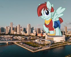 Size: 3344x2675 | Tagged: safe, artist:cheezedoodle96, valley glamour, pony, female, florida, giant pony, giantess, highrise ponies, irl, macro, miami, photo, ponies in real life