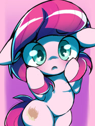 Size: 745x989 | Tagged: safe, artist:ccc, lily longsocks, earth pony, pony, blushing, female, filly, mare, solo, solo female