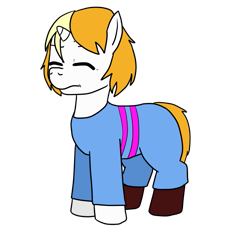 Size: 899x899 | Tagged: safe, artist:pony quarantine, oc, oc only, oc:dyx, alicorn, pony, alicorn oc, clothes, costume, drawthread, female, filly, frisk, hidden wings, request, simple background, solo, transparent background, undertale