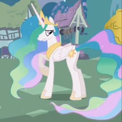 Size: 512x514 | Tagged: safe, screencap, princess celestia, alicorn, pony, keep calm and flutter on, cringing, solo