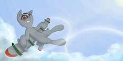 Size: 3500x1750 | Tagged: safe, artist:keeponhatin, oc, oc only, oc:blitz, original species, plane pony, pony, a-10 thunderbolt ii, flying, plane, sky, solo