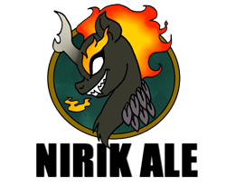 Size: 1457x1200 | Tagged: safe, artist:pony quarantine, kirin, nirik, fangs, kirin beer, kirin beer is pee, logo, scales, simple background, text, transparent background