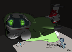 Size: 1280x926 | Tagged: safe, artist:goldenpansy, oc, oc only, original species, plane pony, pony, blanket, cold, cute, fokker f28, hangar, plane, scared