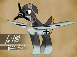 Size: 2025x1500 | Tagged: safe, artist:steamraid, original species, plane pony, pony, aircraft, fw-190, german, plane, world war ii
