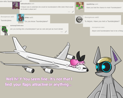 Size: 2500x2000 | Tagged: safe, artist:pandramodo, oc, oc:airpon, original species, plane pony, pony, airbus, airbus a340, crossover, plane, tsunderplane, undertale