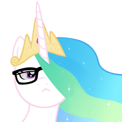 Size: 1000x1000 | Tagged: safe, artist:furflux, princess celestia, alicorn, pony, female, frown, glasses, hipster, mare, simple background, solo, transparent background, vector