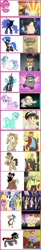 Size: 349x2138 | Tagged: safe, diamond tiara, discord, filthy rich, king sombra, lyra heartstrings, nightmare moon, princess celestia, queen chrysalis, alicorn, changeling, changeling queen, pony, unicorn, comparison chart, shadowbolts, the adventures of kim jong un