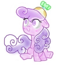 Size: 224x225 | Tagged: safe, artist:theponykid247, screwball, earth pony, pony, female, filly, hat, propeller hat, solo, solo female, swirly eyes