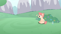 Size: 1280x720 | Tagged: safe, artist:estories, artist:mundschenk85, artist:zutheskunk edits, fluttershy, raspberry vinaigrette, earth pony, pegasus, pony, female, mare, micro, story included, tiny, tiny ponies