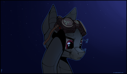 Size: 2000x1165 | Tagged: safe, artist:xn-d, oc, oc only, oc:dorn, original species, plane pony, pony, do 217 n2, goggles, male, night, plane, solo, stallion