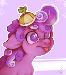 Size: 909x1017 | Tagged: safe, artist:imalou, screwball, earth pony, pony, female, hat, propeller hat, solo, solo female, swirly eyes