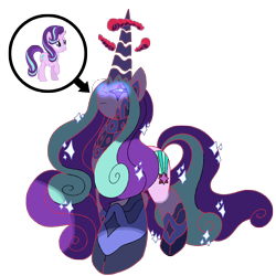 Size: 1600x1600 | Tagged: safe, artist:bearmation, starlight glimmer, unicorn, cloven hooves, crossover, dynamax, female, gigantamax, glowing eyes, macro, pokemon sword and shield, pokémon, simple background, solo, transparent background