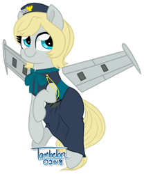 Size: 600x722 | Tagged: safe, artist:tambelon, oc, oc only, oc:rafale, original species, plane pony, pony, clothes, female, mare, plane, simple background, solo, transparent background