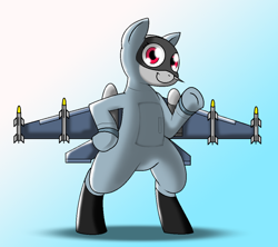 Size: 1034x920 | Tagged: safe, artist:pencil bolt, oc, oc:tender falcon, original species, plane pony, pony, cute, f-16 fighting falcon, female, plane, red eyes, smiling