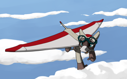 Size: 2000x1250 | Tagged: safe, artist:keeponhatin, oc, oc:glider, original species, plane pony, pony, plane, solo