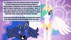 Size: 1059x596 | Tagged: safe, princess celestia, princess luna, alicorn, pony, alicorn drama, alicorn drama drama drama, meta, metadrama, text