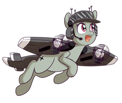 Size: 1590x1348 | Tagged: safe, artist:anibaruthecat, oc, oc only, oc:dorn, original species, plane pony, pony, female, mare, open mouth, plane, simple background, solo, transparent background