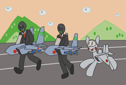 Size: 1203x814 | Tagged: safe, artist:fameng, oc, oc:anon, original species, plane pony, pony, clothes, costume, f-15j, plane