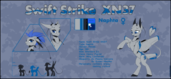 Size: 4120x1900 | Tagged: safe, artist:xn-d, oc, oc only, oc:swift strike, original species, plane pony, pony, robot, robot pony, fangs, female, open mouth, plane, ponymorph, rearing, reference sheet, text