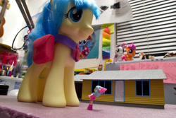 Size: 3000x2000 | Tagged: safe, coco pommel, scootaloo, sweetie belle, pony, giant pony, macro, merchandise, photo