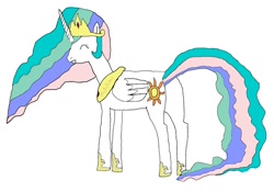 Size: 1602x1119 | Tagged: safe, artist:red-supernova64, princess celestia, alicorn, pony, plot, smiling, solo