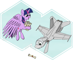 Size: 2347x1953 | Tagged: safe, artist:zackjiang, twilight sparkle, twilight sparkle (alicorn), alicorn, original species, plane pony, pony, flying, plane, scroll