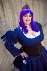 Size: 2848x4288 | Tagged: safe, artist:hotarutenshi, artist:sfliminality, princess luna, human, 2013, anime central, bbw, cleavage, convention, cosplay, female, irl, irl human, photo, solo