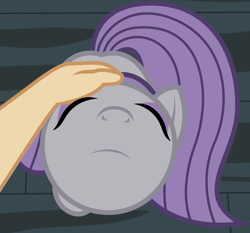 Size: 2144x1998 | Tagged: safe, artist:badumsquish, derpibooru exclusive, maud pie, earth pony, human, pony, badumsquish is trying to murder us, badumsquish's doggies, behaving like a cat, behaving like a dog, cute, eyes closed, female, hand, happy, high angle, maudabetes, offscreen character, petting, pony pet, pov, show accurate, sitting, smiling on the inside, solo focus