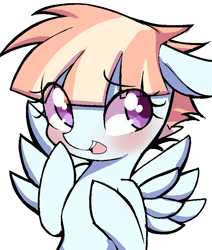 Size: 734x866 | Tagged: safe, artist:ccc, windy whistles, pegasus, pony, blushing, bust, chibi, cute, female, mare, simple background, solo, white background, windybetes