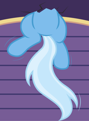 Size: 1236x1682 | Tagged: safe, artist:badumsquish, derpibooru exclusive, trixie, pony, unicorn, belly, featureless crotch, female, hole, kicking, roof, silly, silly pony, solo, stuck, trixie's wagon, wiggling