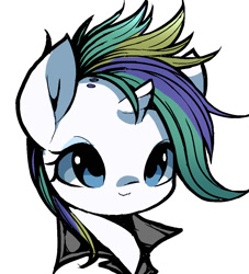 Size: 948x1045 | Tagged: safe, artist:ccc, rarity, pony, unicorn, alternate hairstyle, bust, cute, female, mare, portrait, punk, raribetes, raripunk, simple background, solo, white background