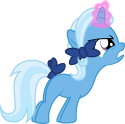 Size: 1424x1414 | Tagged: safe, artist:badumsquish, derpibooru exclusive, trixie, pony, unicorn, angry, badumsquish is trying to murder us, blank flank, bow, female, filly, frown, glare, glowing horn, gritted teeth, hair bow, magic, simple background, solo, straining, tail bow, transparent, transparent background, younger